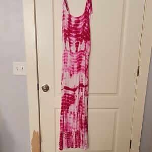 Pink Tie-Dye Maxi Dress